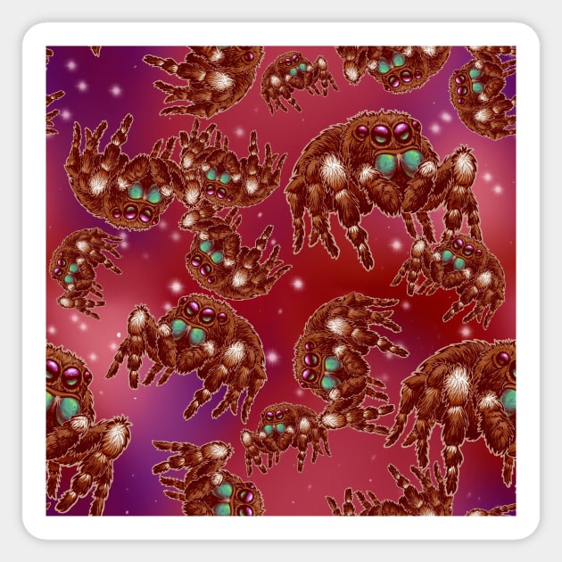 Strawberry Space Spider (Bold Jumper) All Over Print Sticker by RJKpoyp